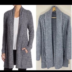 Barefoot Dreams Cardigan Womens Size Small Blue‎ Gray Montecito CozyChic Lite